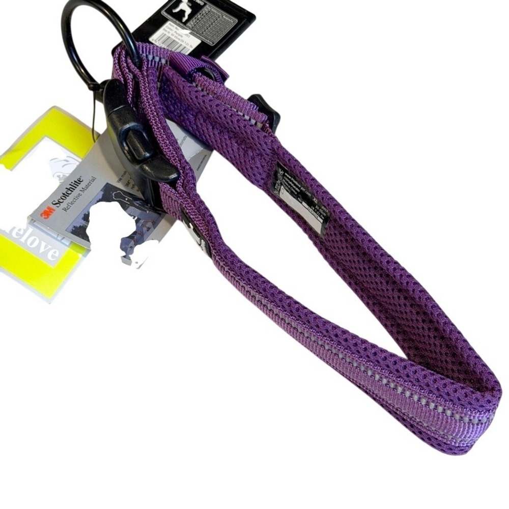 Truelove Dog Reflective Padded Collar XL Mesh Purple Heavy Duty Durable Pets